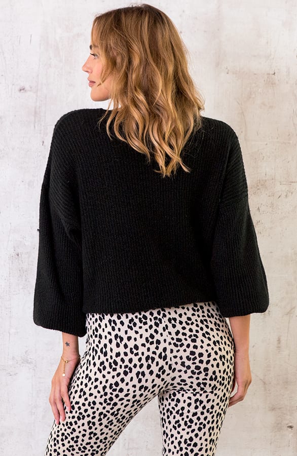 Basic Soft V-Trui Zwart – shoparchief, foto 5
