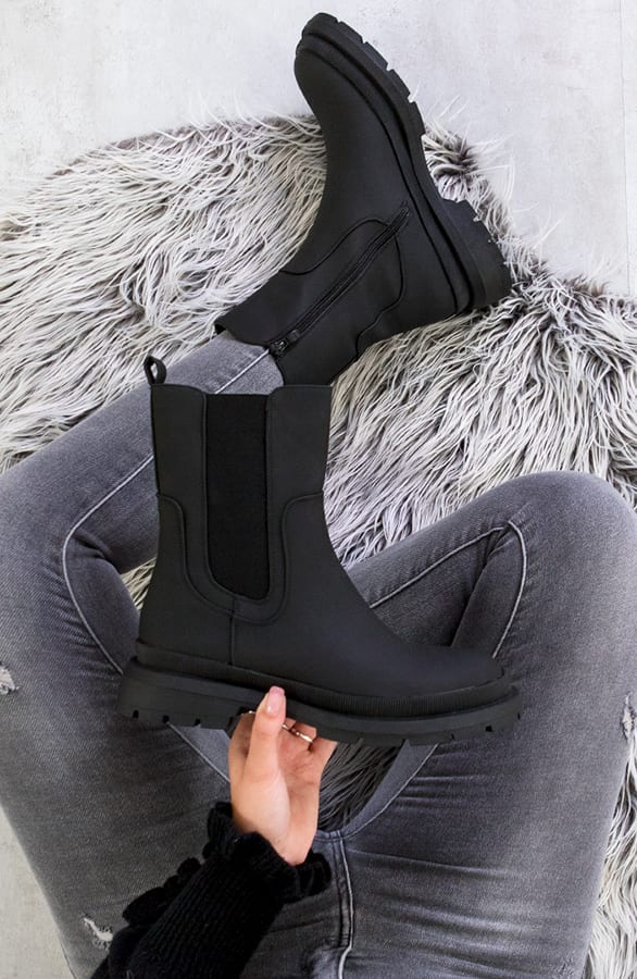 Chelsea Boots Mat Zwart – shoparchief, foto 1