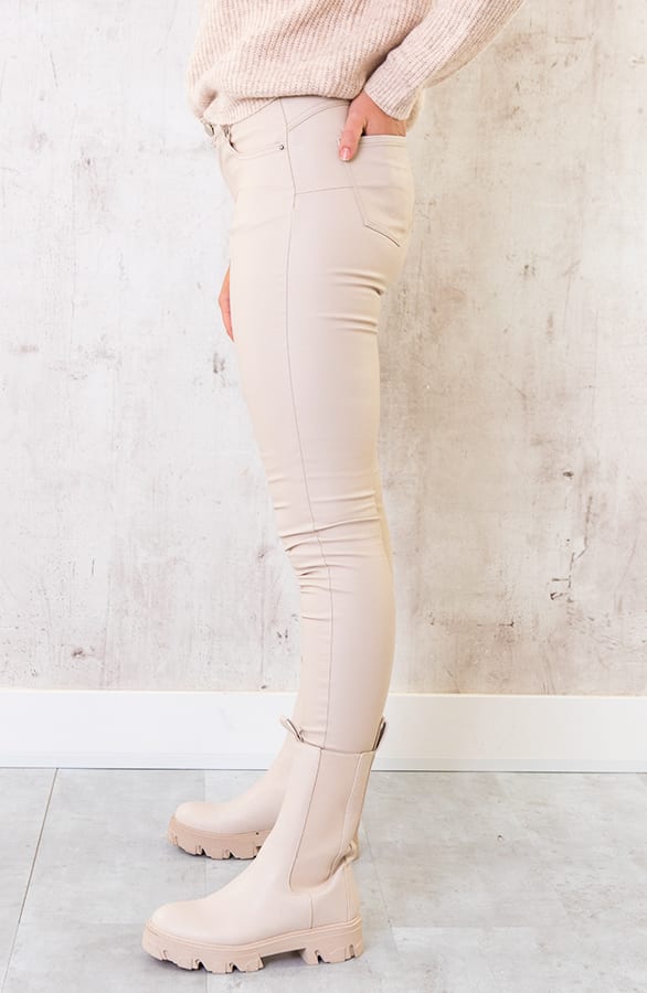 Long Chelsea Boots Beige – shoparchief, foto 3