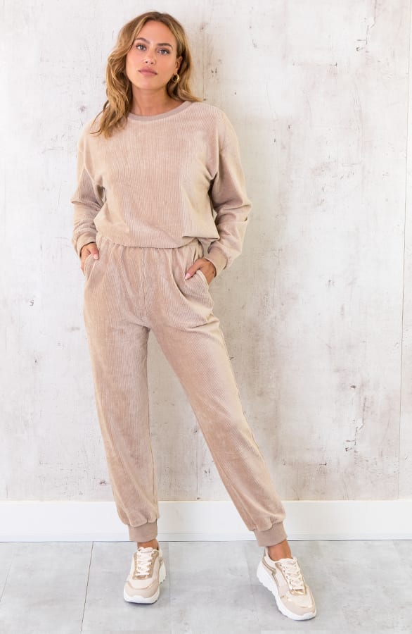 Corduroy Jogging Broek Beige – shoparchief, foto 3