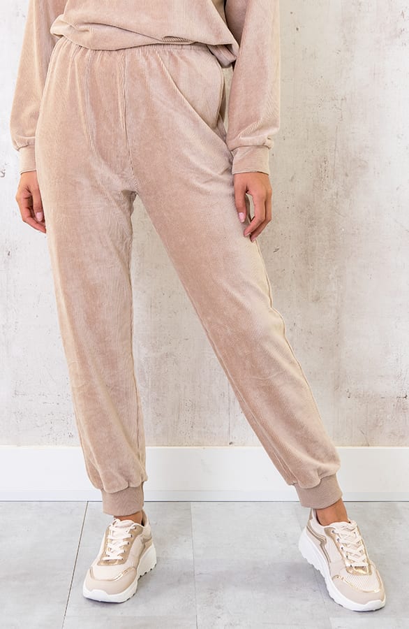 Corduroy Jogging Broek Beige – shoparchief, foto 1