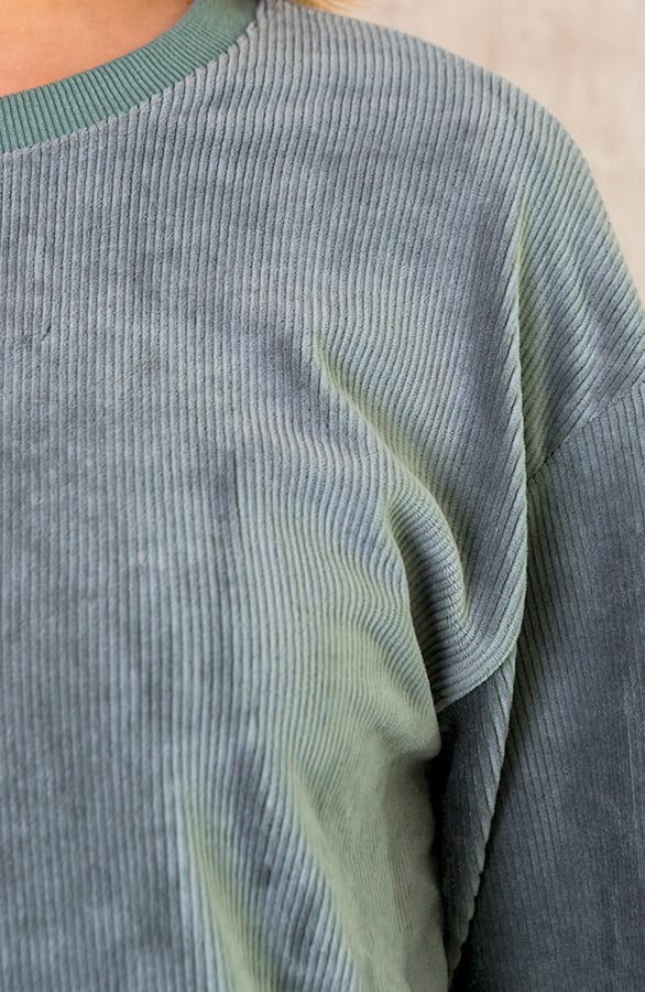 Corduroy Jogging Trui Dust Green – shoparchief, foto 5