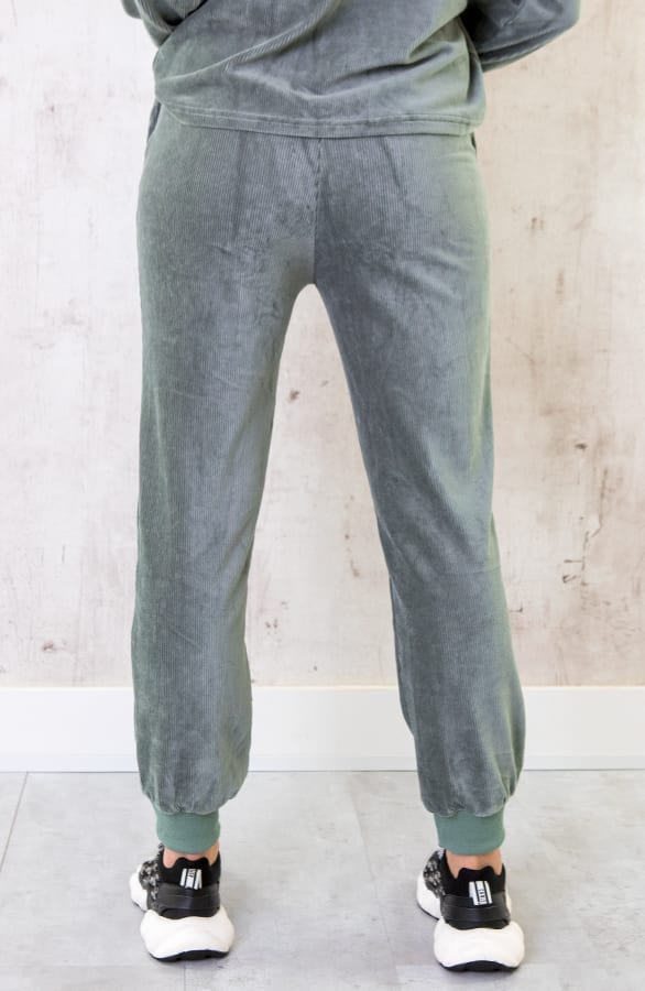 Corduroy Jogging Broek Dust Green – shoparchief, foto 4