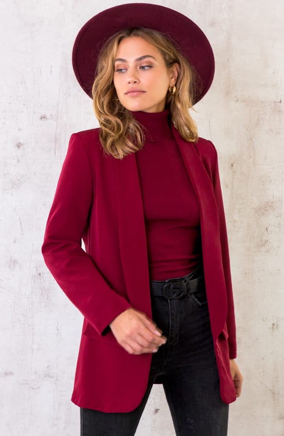 Dames Blazer Bordeaux – shoparchief, foto 2