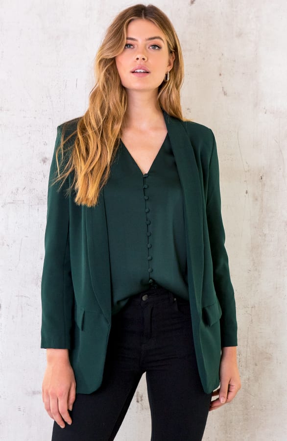 Silk Knopen Blouse Limited Smaragd – shoparchief, foto 7
