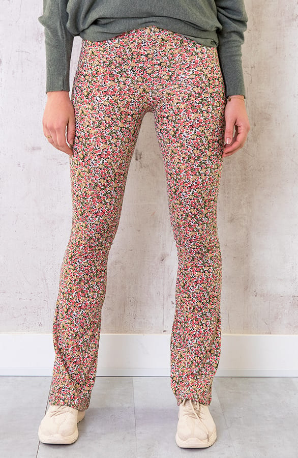 Flared Broek Floral Koraal – shoparchief, foto 1