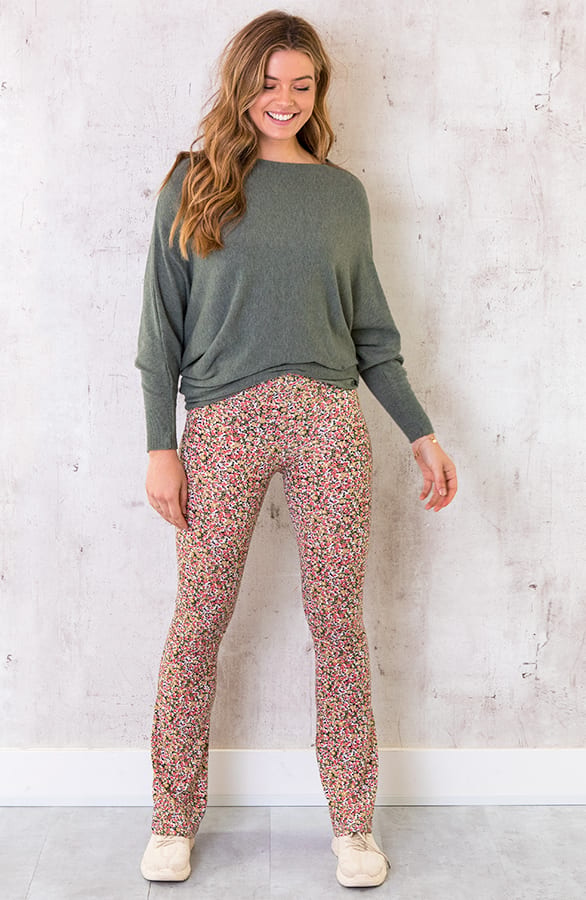 Flared Broek Floral Koraal – shoparchief, foto 2