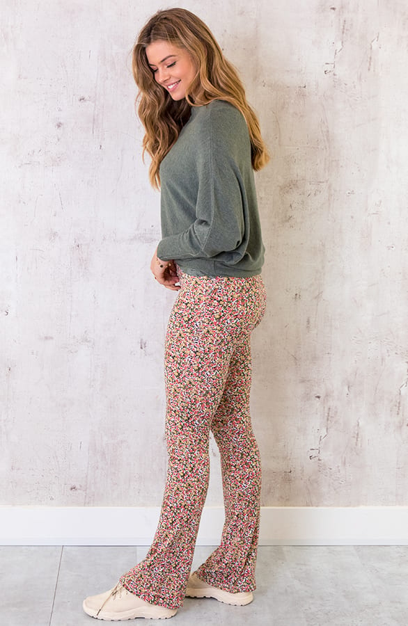 Flared Broek Floral Koraal – shoparchief, foto 4