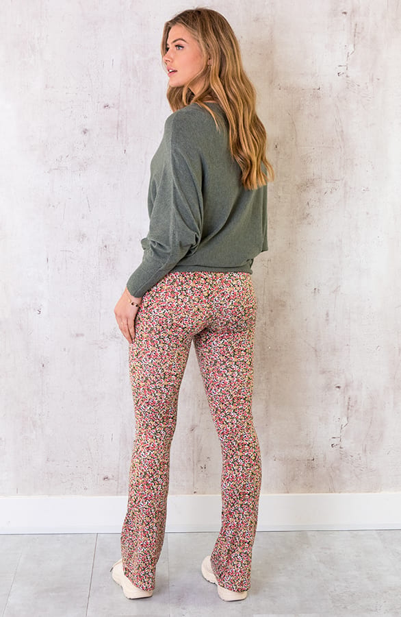 Flared Broek Floral Koraal – shoparchief, foto 3