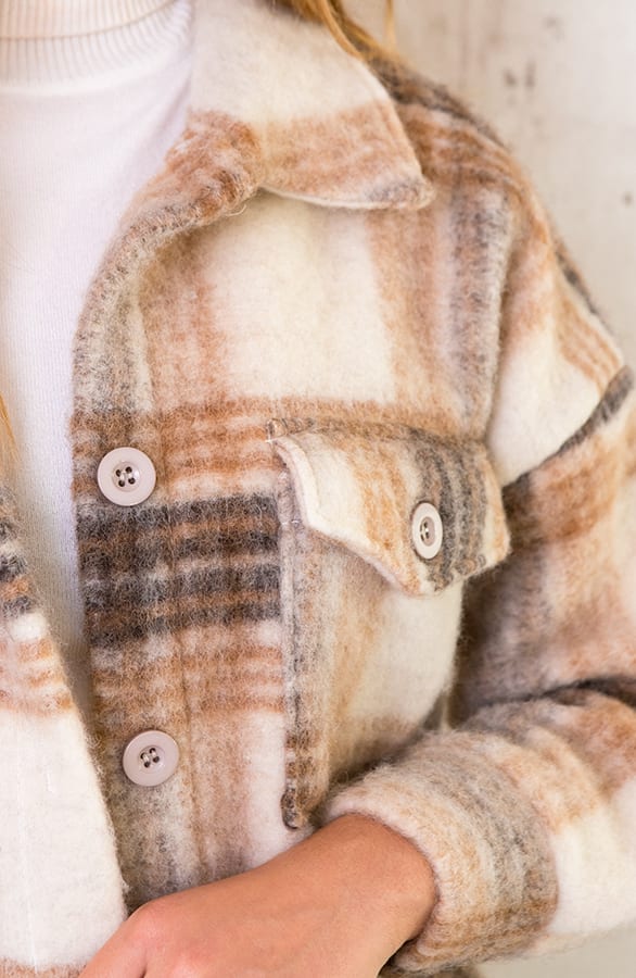 Karierter Wollmantel Camel, Shoparchiv, Foto 5
