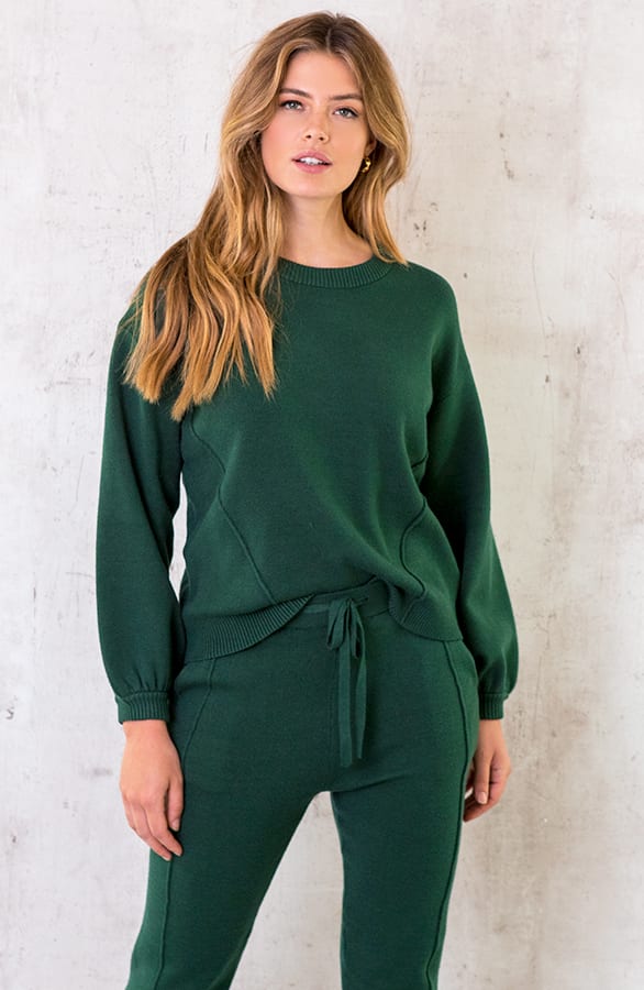 Jogging Trui Met Sierstiksel Smaragd – shoparchief, foto 1