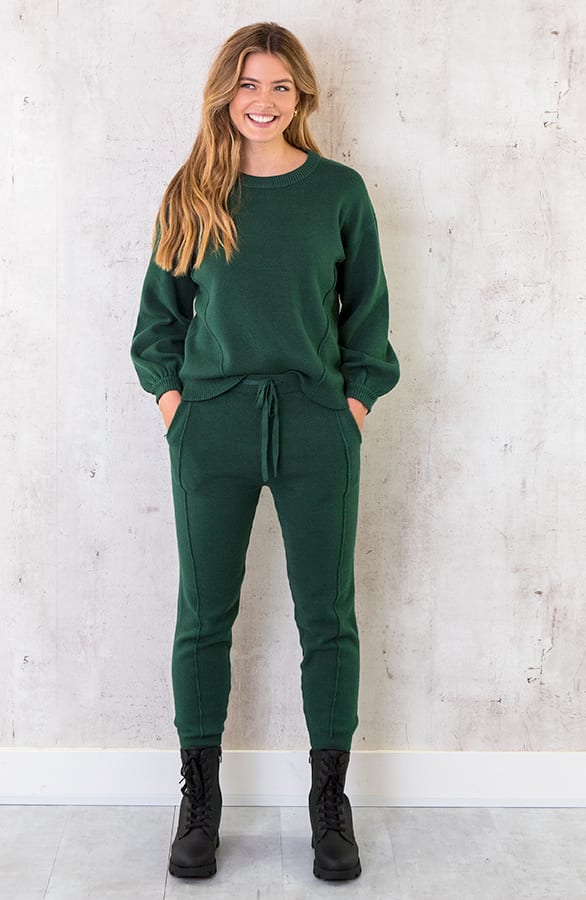 Jogging Broek Met Sierstiksel Smaragd – shoparchief, foto 5