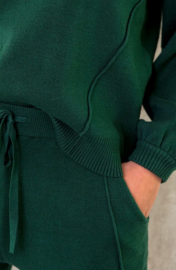 Jogging Broek Met Sierstiksel Smaragd – shoparchief, foto 4