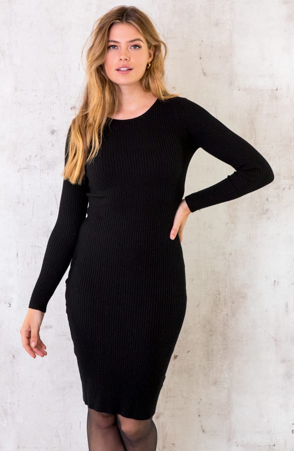Kleid Rundhals Schwarz, Shoparchiv, Foto 1