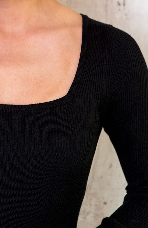 Jurk Vierkante Halslijn Zwart – shoparchief, foto 5