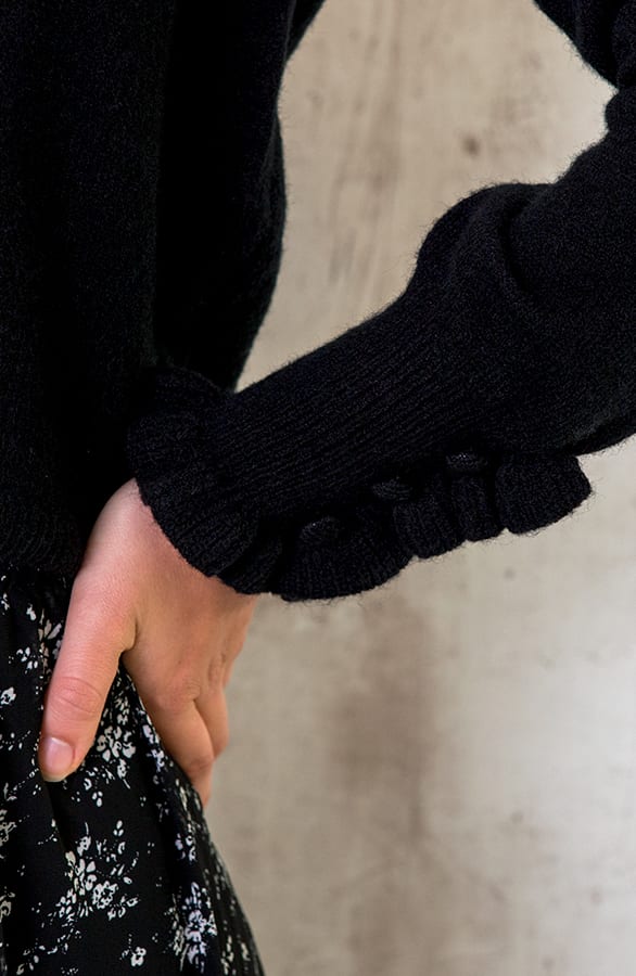 Knopen Ruffle Vest Zwart – shoparchief, foto 3