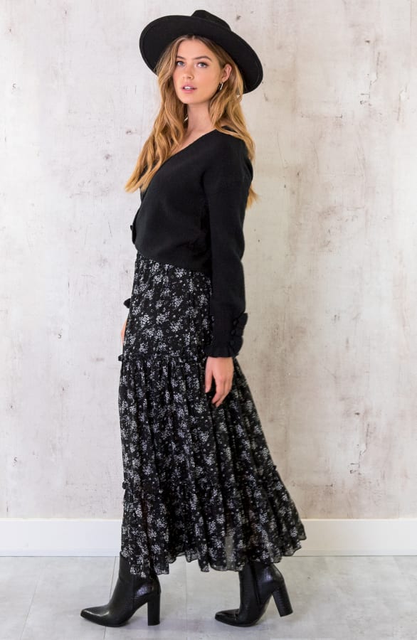 Knopen Ruffle Vest Zwart – shoparchief, foto 5