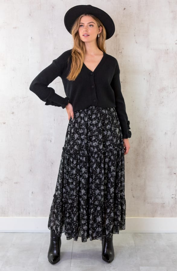 Knopen Ruffle Vest Zwart – shoparchief, foto 4