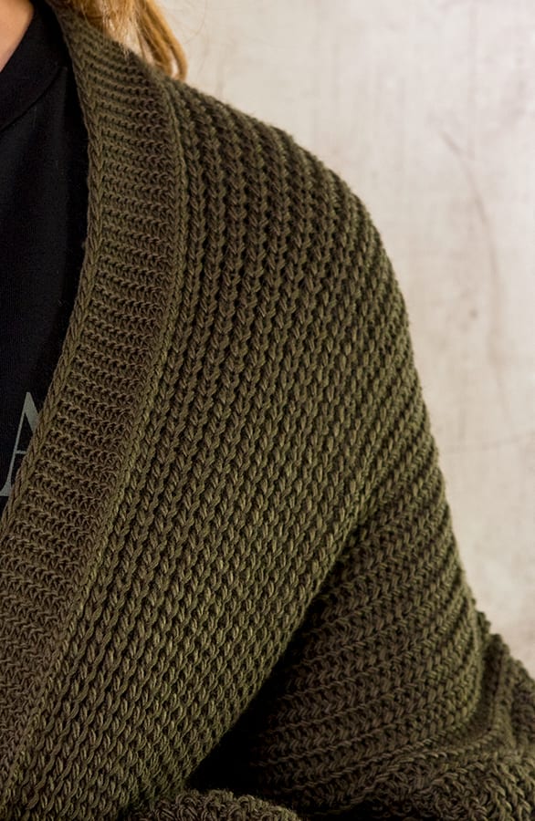 Lang Gehaakt Pocket Vest Army – shoparchief, foto 5