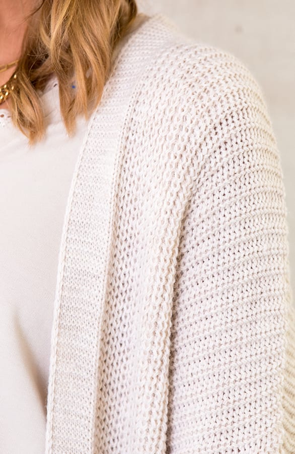 Lang Gehaakt Pocket Vest Beige – shoparchief, foto 4