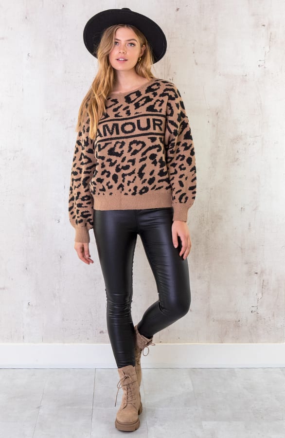 Leopard Amour Trui Taupe – shoparchief, foto 5