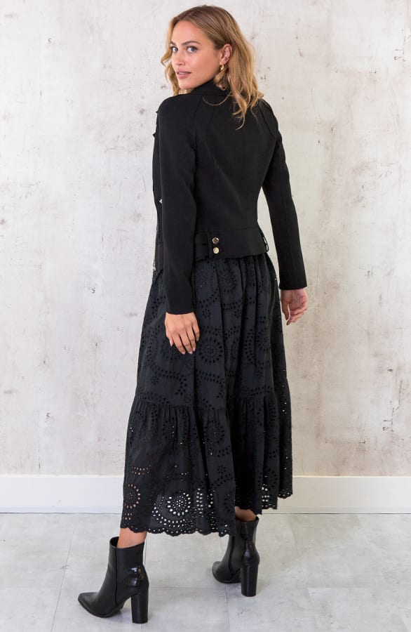 Maxi Embroidery Rok Zwart – shoparchief, foto 4