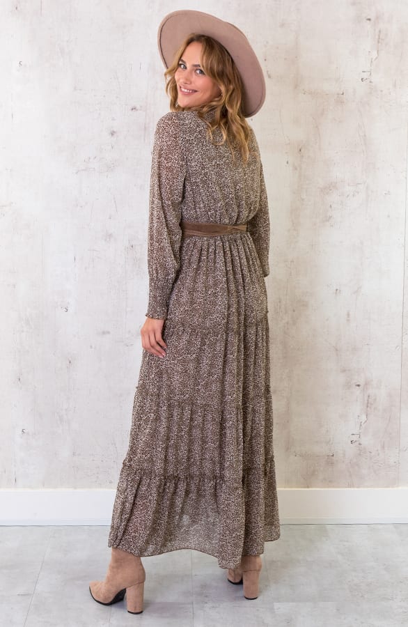 Maxi Print Lagen Jurk Bruin – shoparchief, foto 6