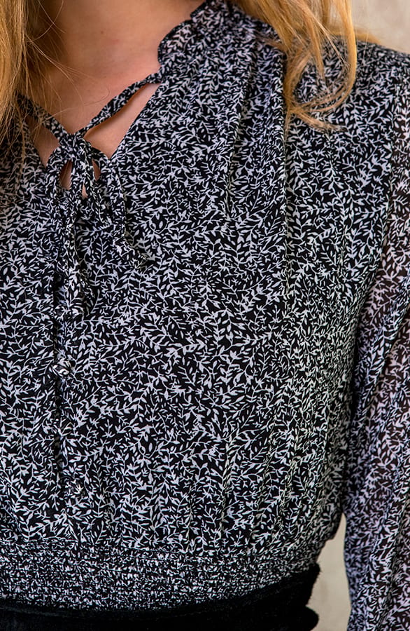 Maxi Print Lagen Jurk Zwart – shoparchief, foto 5