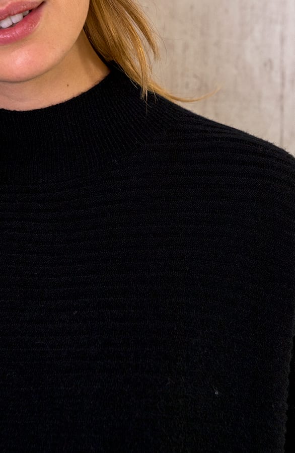 Oversized Knitted Dress Zwart – shoparchief, foto 4