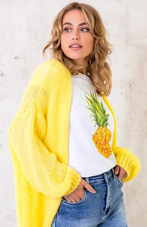Oversized Knitted Vest Bright Yellow – shoparchief, foto 1
