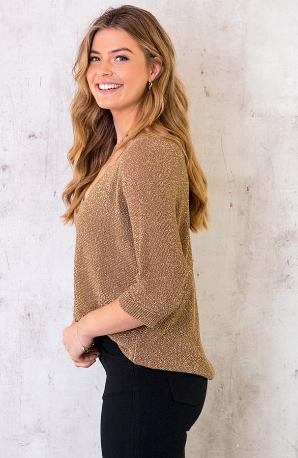 Oversized Lurex Top Brons – shoparchief, foto 2