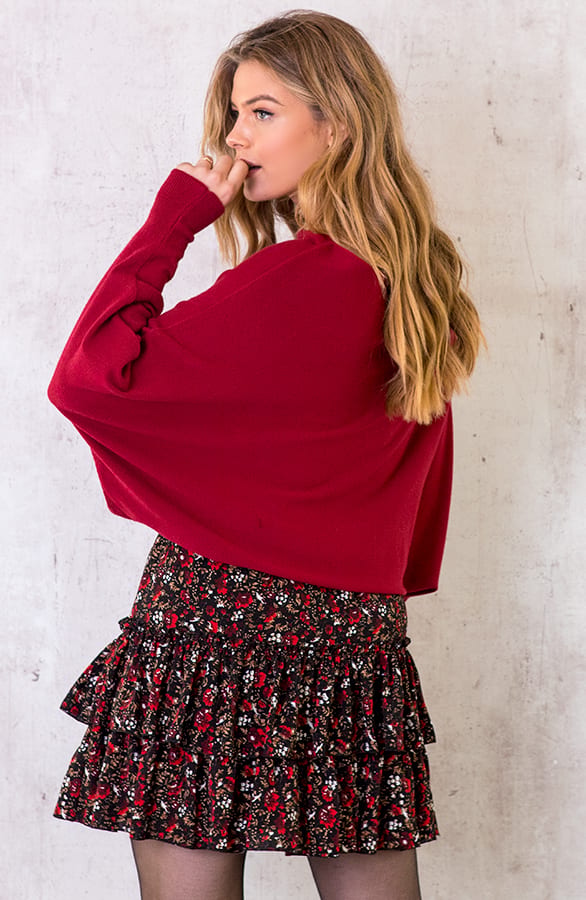 Oversized Soft Trui Bordeaux – shoparchief, foto 3