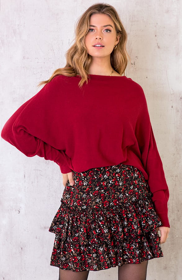 Oversized Soft Trui Bordeaux – shoparchief, foto 1