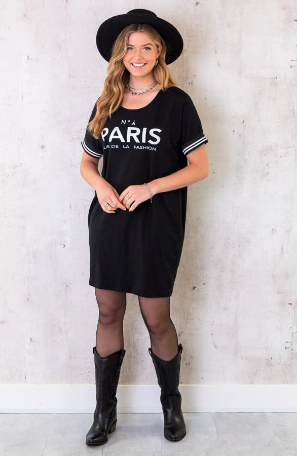 Oversized Tuniek Paris Zwart – shoparchief, foto 2