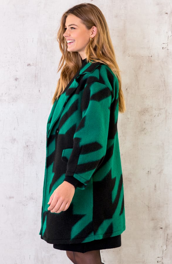 Oversized Woven Coat Smaragd – shoparchief, foto 3