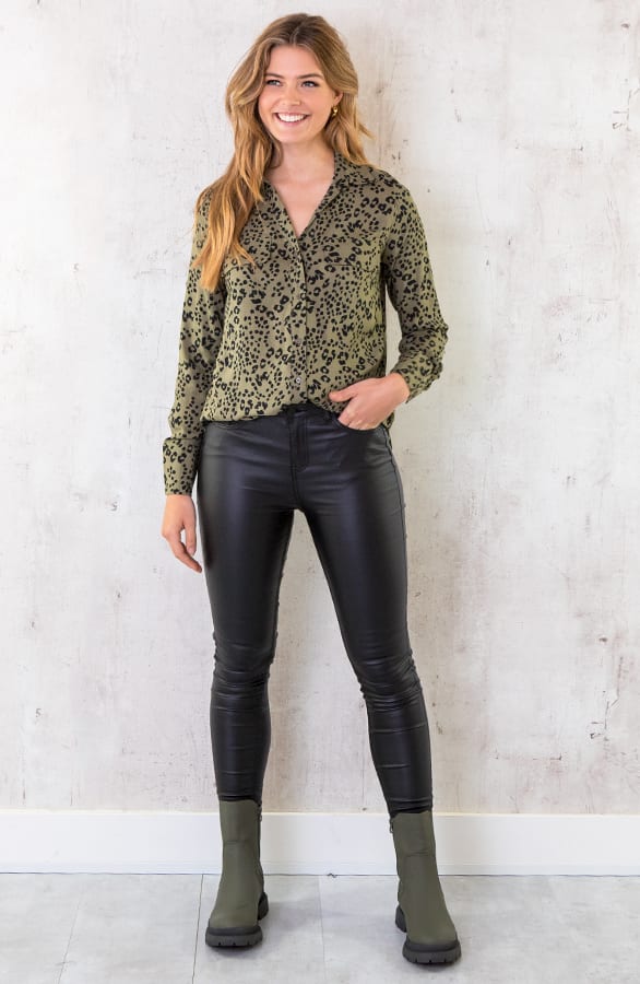 Panterprint Blouse Army Zwart – shoparchief, foto 4