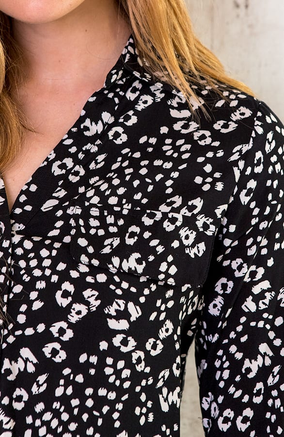 Panterprint Blouse Zwart Wit – shoparchief, foto 5