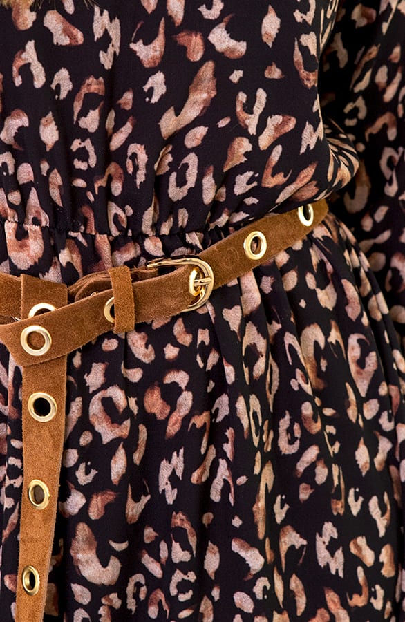 Panterprint Jurk Zwart Camel – shoparchief, foto 5