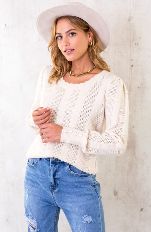 Pompon Trui Beige – shoparchief, foto 1