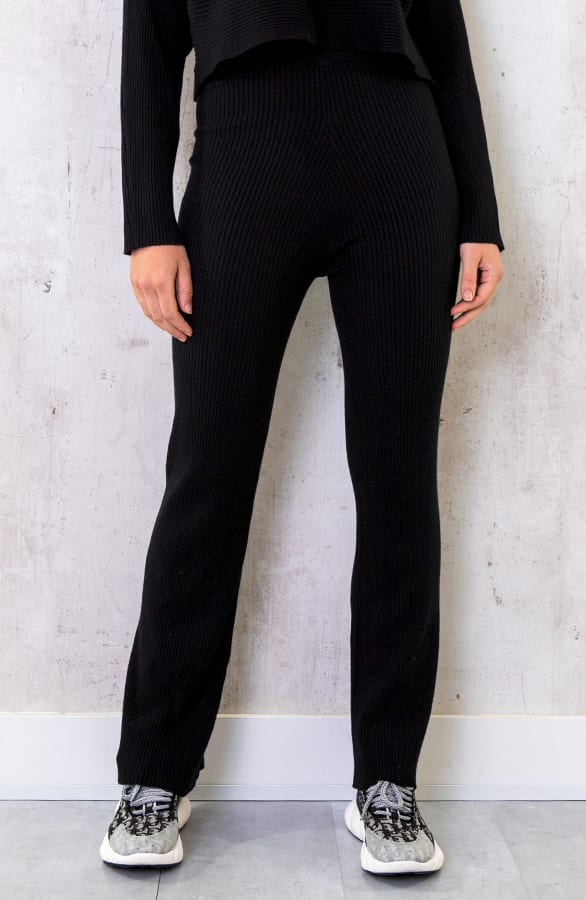 Rib Flared Broek Zwart – shoparchief, foto 1