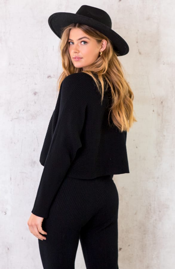 Rib Cropped Trui Zwart – shoparchief, foto 6