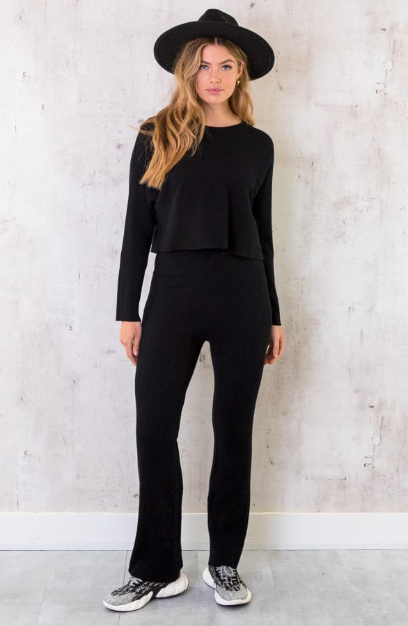 Rib Cropped Trui Zwart – shoparchief, foto 3
