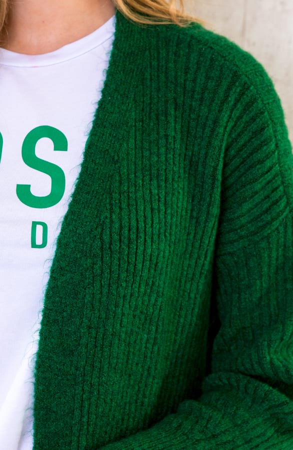 Ribstof Vest Lang Bright Green – shoparchief, foto 5