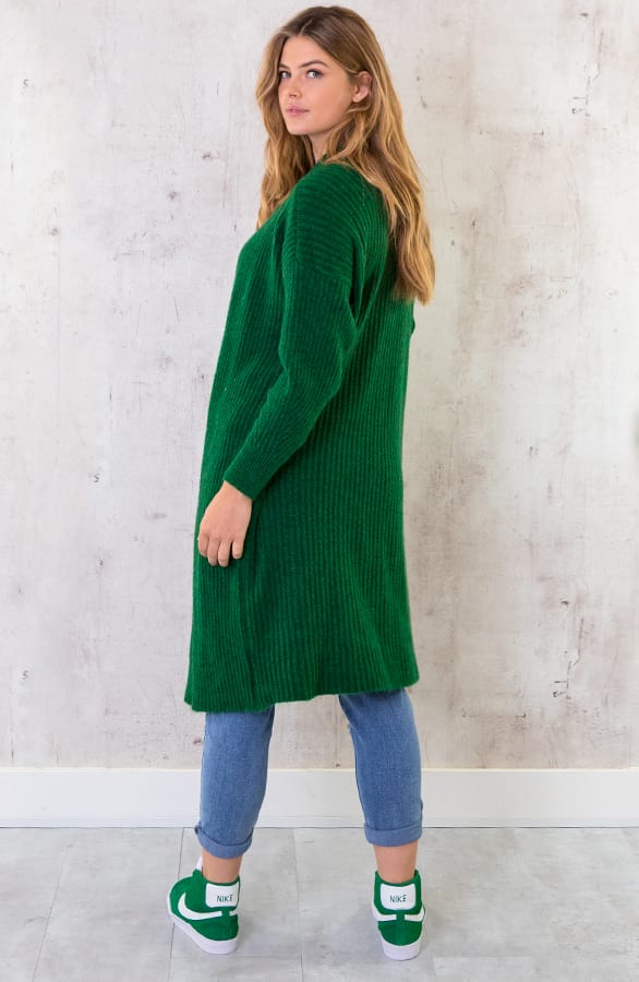Ribstof Vest Lang Bright Green – shoparchief, foto 1