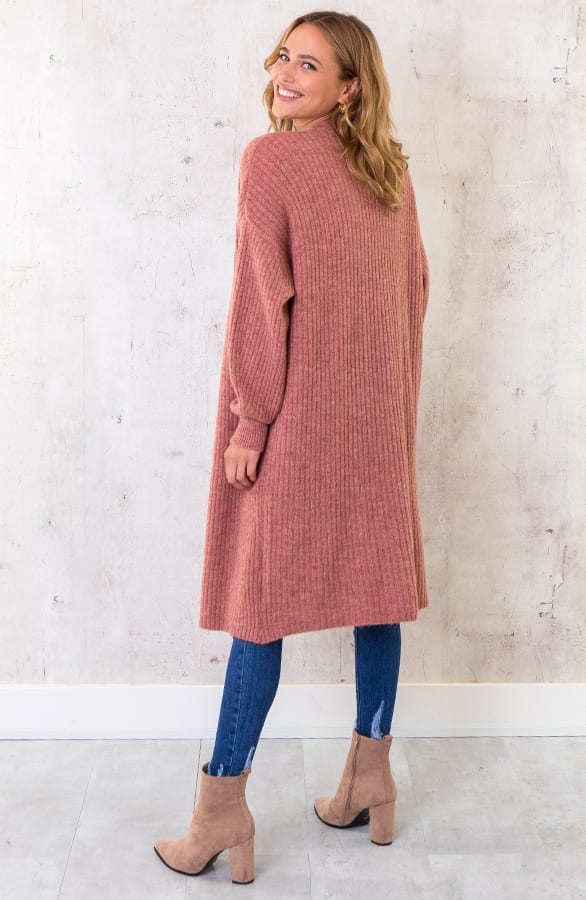 Ribstof Vest Lang Oud Roze – shoparchief, foto 5