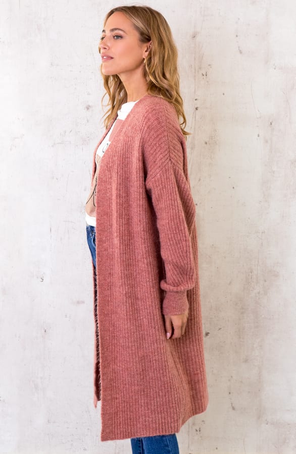 Ribstof Vest Lang Oud Roze – shoparchief, foto 3