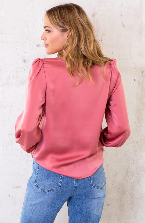 Silk Knopf Bluse Blush Pink, Shoparchiv, Foto 4