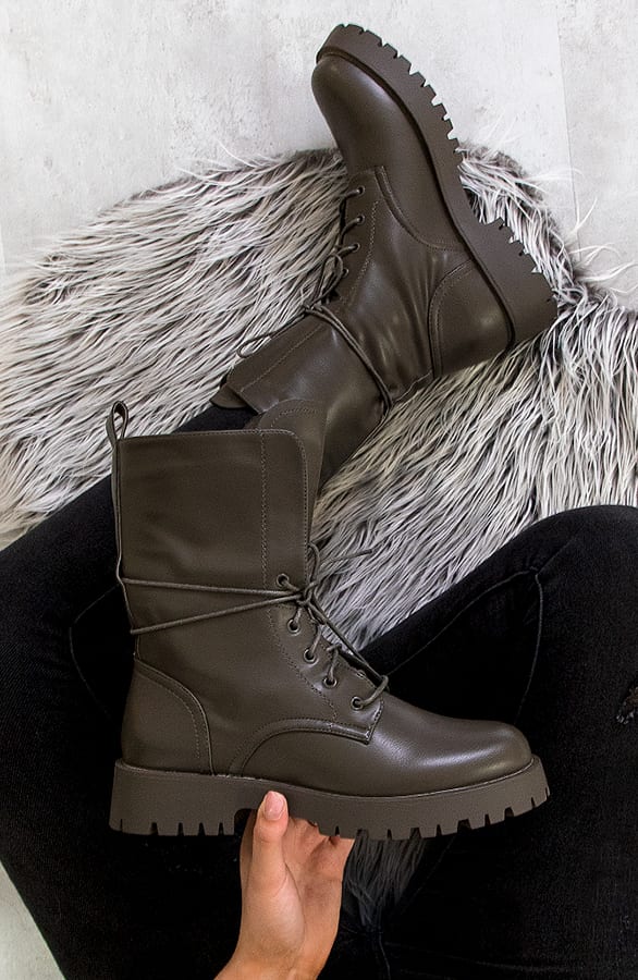 Veter Boots Leer Groen – shoparchief, foto 1