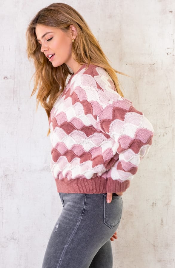 Wavy Trui Oud Roze – shoparchief, foto 3