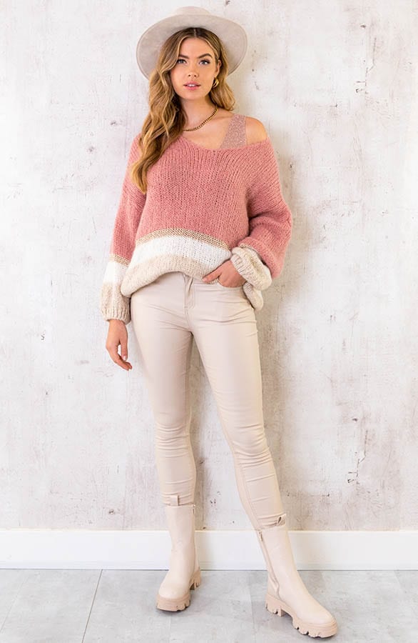 Banen Trui Met Lurex Oud Roze – shoparchief, foto 2